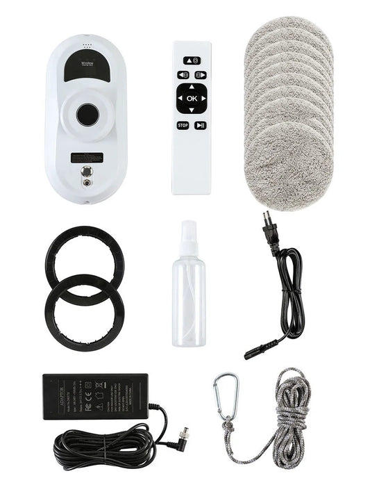 DIVEDEER-Robot de limpieza de ventanas sin pulverización de agua, máquina de limpieza con Control remoto inalámbrico de vidrio de succión inteligente anticaída