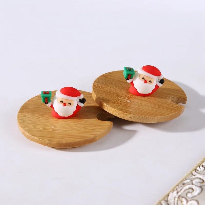 Taza de café de cerámica navideña con tapa y cuchara 3D, lindo regalo de Navidad de reno y muñeco de nieve de Papá Noel para mujeres y hombres, taza de té de cacao caliente