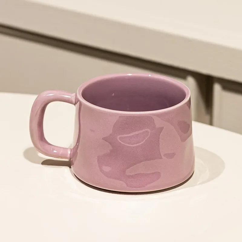 Tazas de café y platillos de cerámica, taza de té exquisita creativa para la tarde, taza de leche para el desayuno, regalo para niñas, tazas de agua