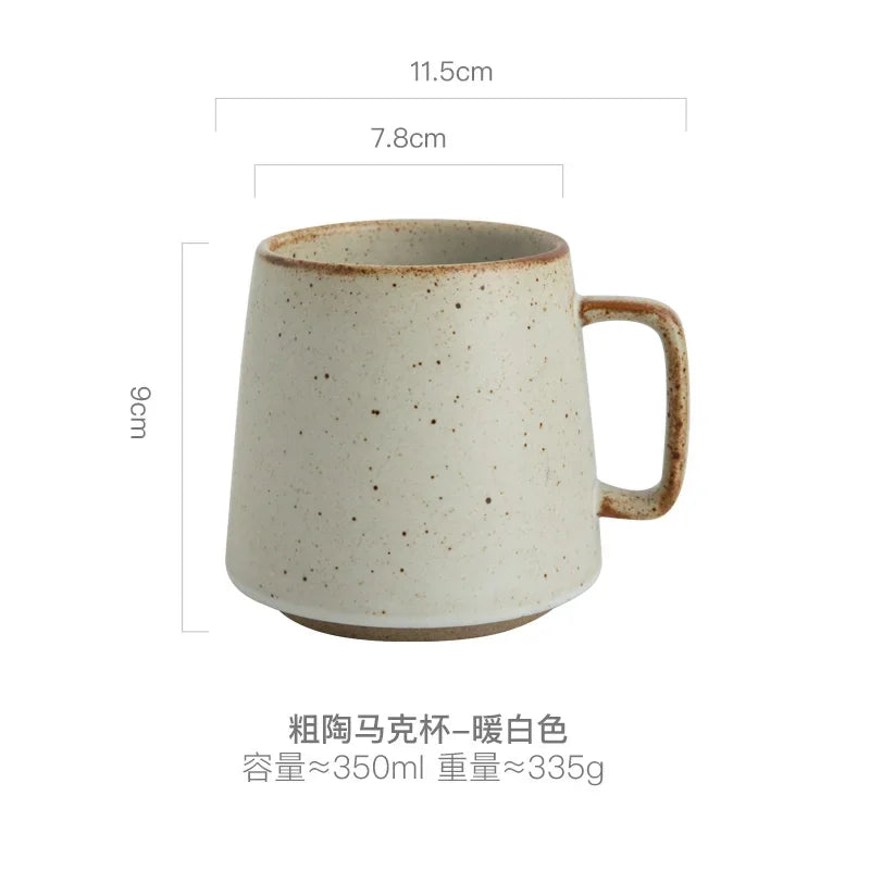 Taza de cerámica creativa Retro, posavasos de madera, taza de café de oficina, taza de bebida, taza de leche, taza de pareja para el hogar, tazas de agua, tazas de té