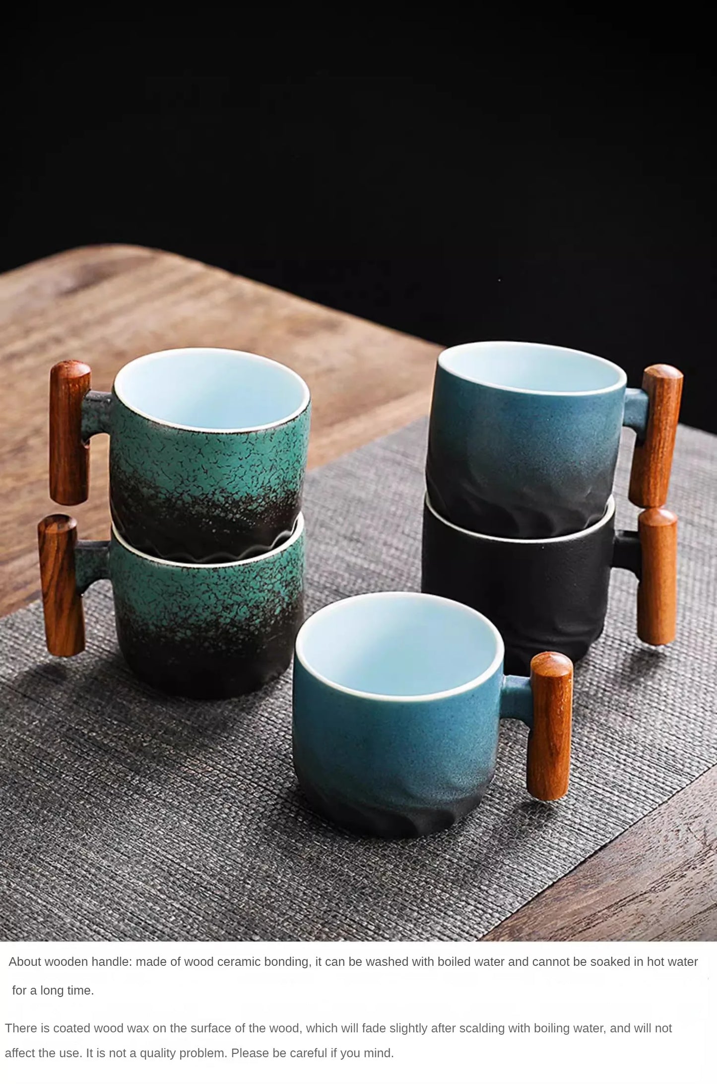 Taza de café exquisita hecha a mano creativa, taza de café Vintage con mango de madera, tazas, tazas, vasos, cocina, comedor, Bar, hogar