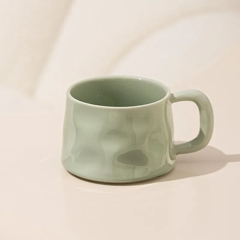 Tazas de café y platillos de cerámica, taza de té exquisita creativa para la tarde, taza de leche para el desayuno, regalo para niñas, tazas de agua