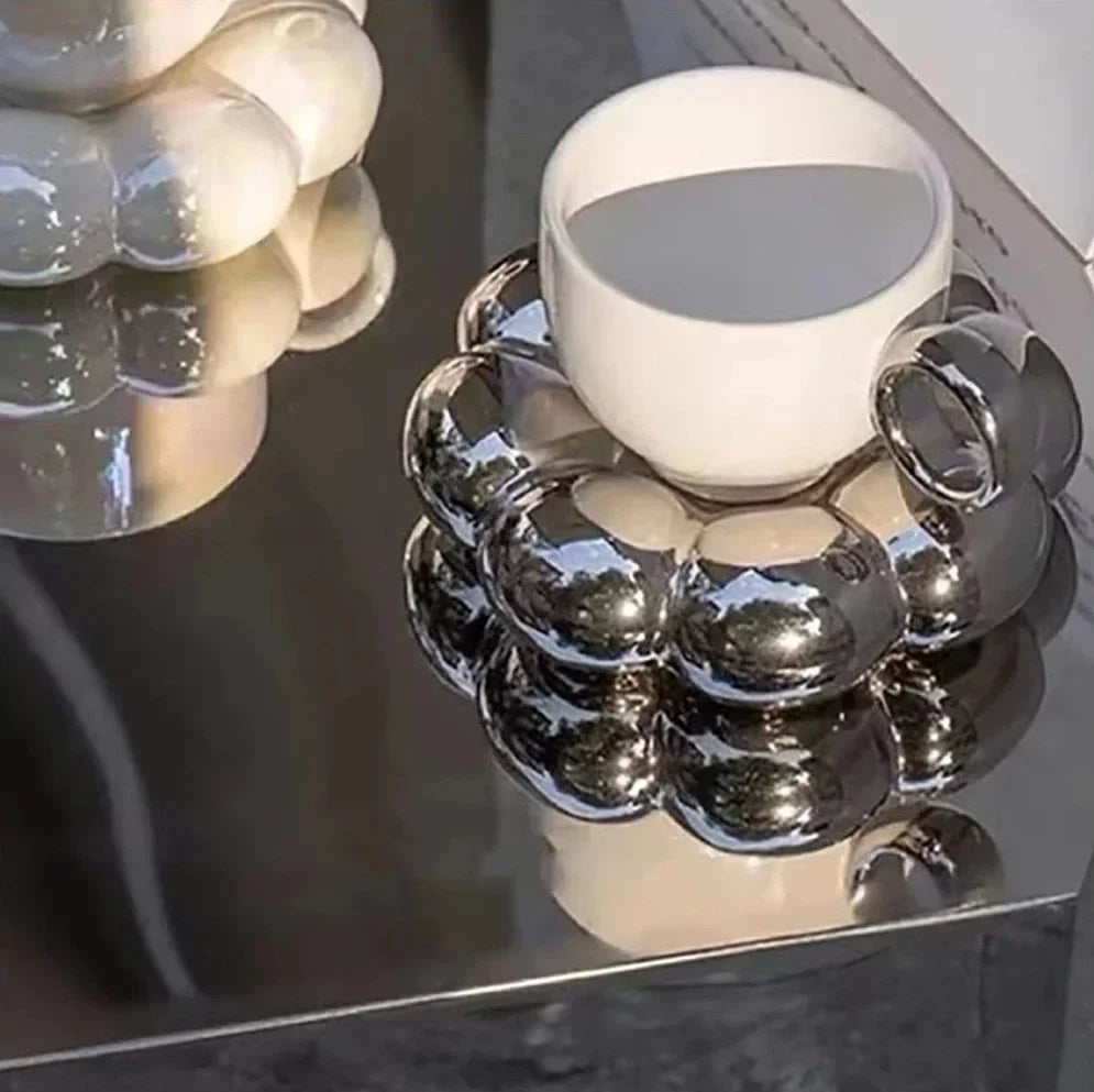 Juego de tazas de café de cerámica con platillo, taza creativa en forma de nube, leche, té de la tarde, tazas de agua, artículos para beber, decoración de mesa de cocina