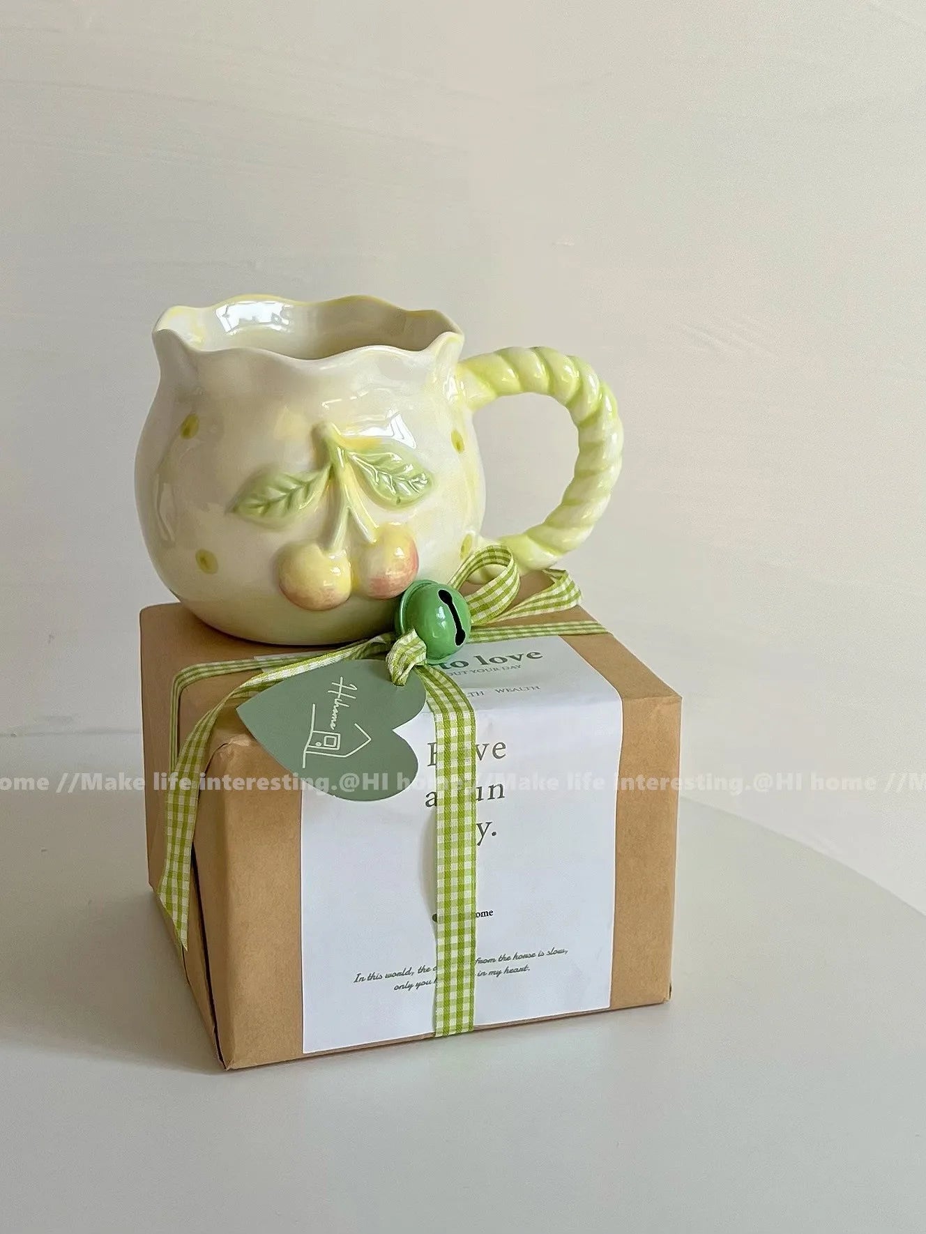 Taza de cerámica con lazo en relieve rosa, tazas para café, leche, bebidas, taza con asa de cerámica con caja, regalo para niñas