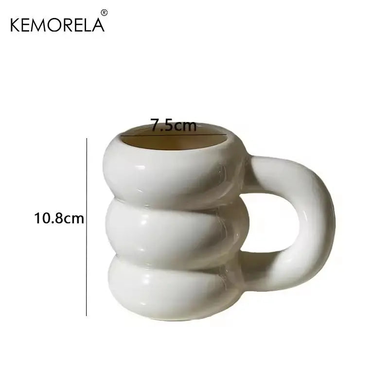 Nueva Taza de cerámica minimalista francesa, taza de té de la leche creativa de gran capacidad, diseño de nicho, bonita taza de café con asa