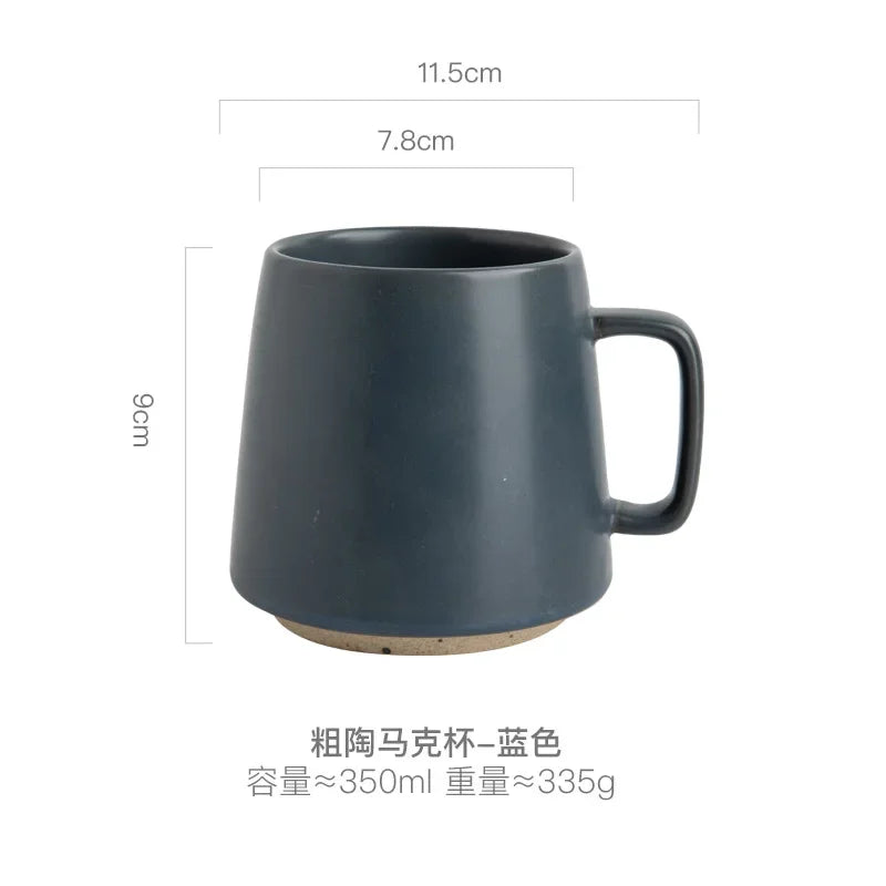 Taza de cerámica creativa Retro, posavasos de madera, taza de café de oficina, taza de bebida, taza de leche, taza de pareja para el hogar, tazas de agua, tazas de té