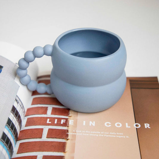 Taza de café de cerámica creativa con mango de la serie de bolas, tazas de porcelana personalizadas, tazas bonitas, regalos de cumpleaños adecuados