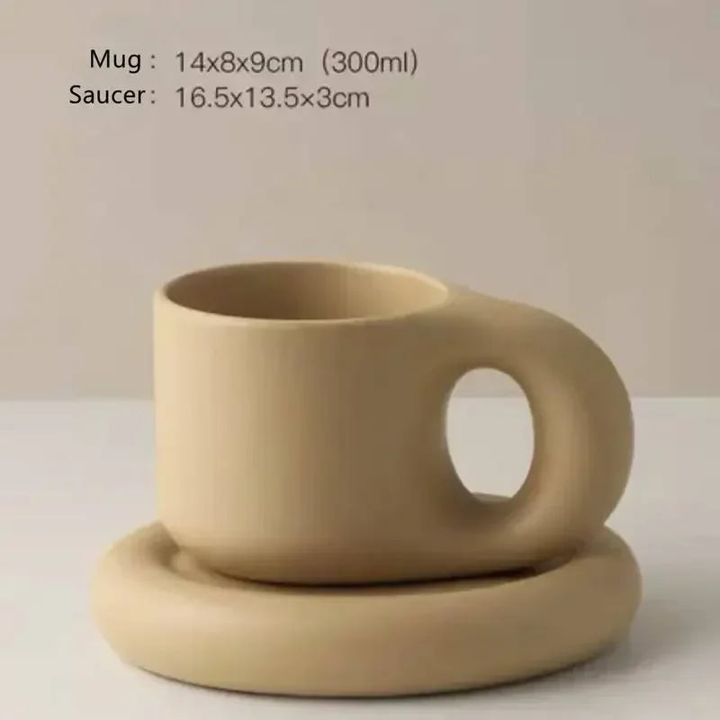 Tazas de cerámica gruesas y coloridas creativas con platillo, taza de café, té de la leche, tazas de oficina, artículos para beber, el mejor regalo de cumpleaños para amigos
