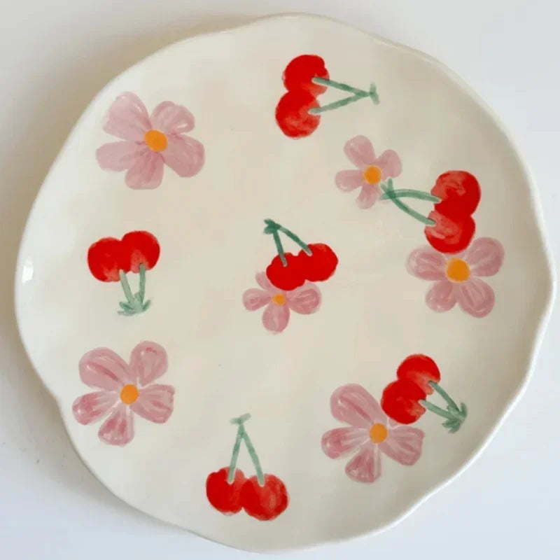 Juego de tazas de café con patrón de flores, café de cerámica pintado, linda chica, agua, taza de Color bajo vidriado pintada a mano, regalo para regalo de festival