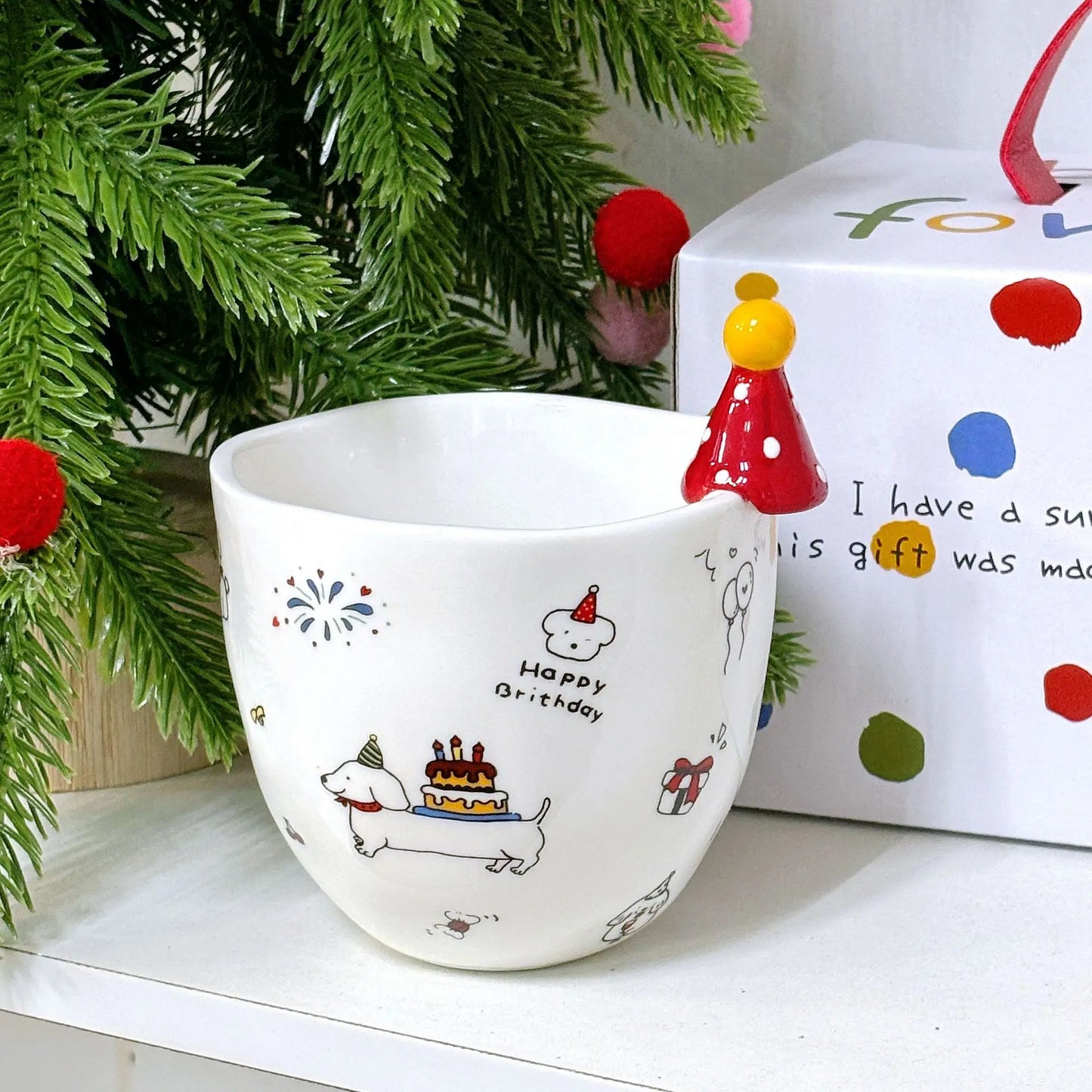 Taza de sombrero creativa, taza de mano bonita, Taza de cerámica, taza de tarifa de alta gama, recuerdos, regalos pequeños, regalos de cumpleaños