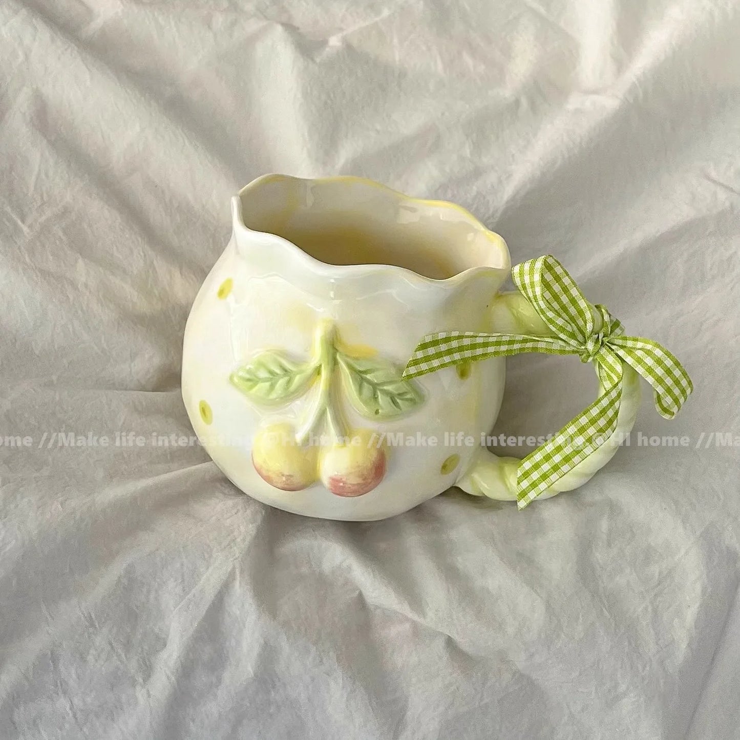 Taza de cerámica gruesa con lazo bonito, taza Irregular con lazo de mano, tazas para café, leche, bebidas