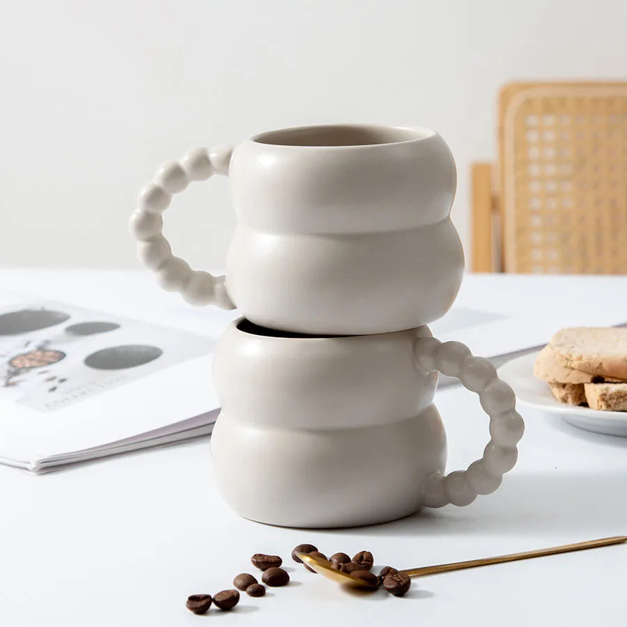 Lindas tazas de cerámica para café    Tazas de café personalizadas sin esmalte y ecológicas con pulido de alta velocidad    Vasos creativos