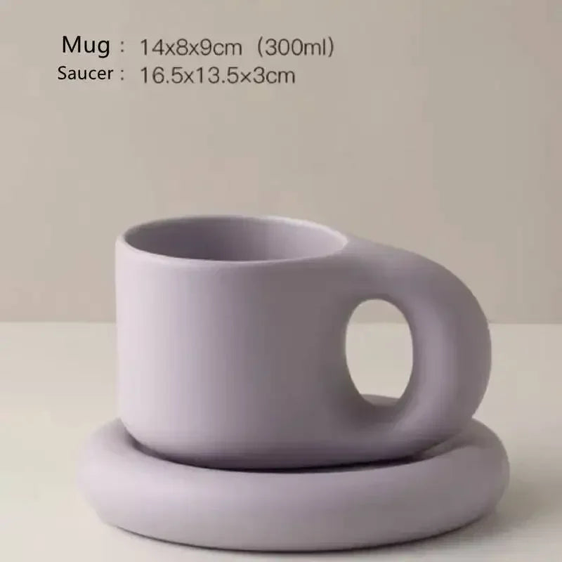 Tazas de cerámica gruesas y coloridas creativas con platillo, taza de café, té de la leche, tazas de oficina, artículos para beber, el mejor regalo de cumpleaños para amigos