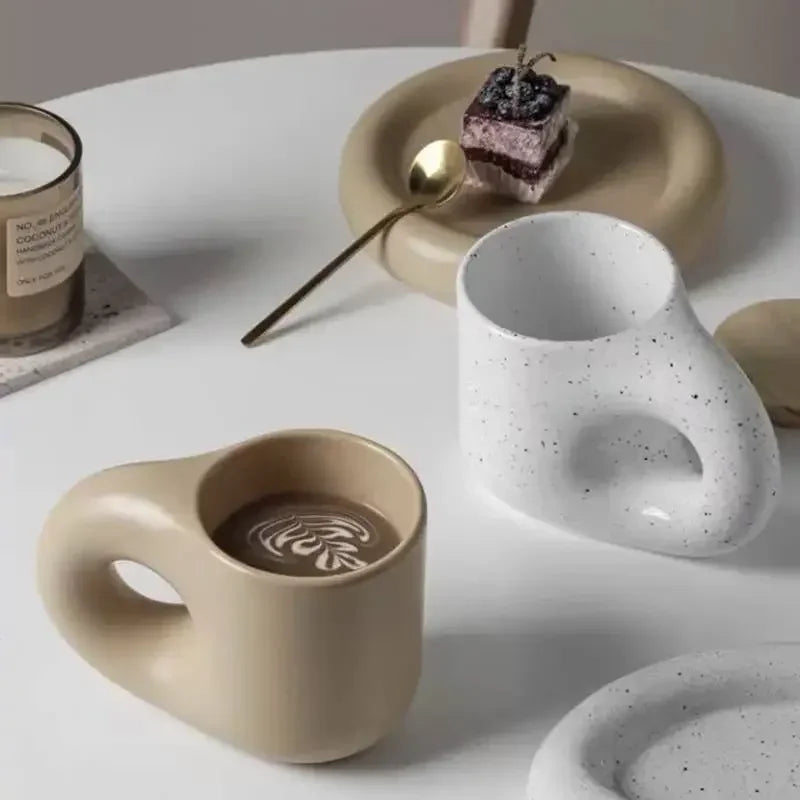 Tazas de cerámica gruesas y coloridas creativas con platillo, taza de café, té de la leche, tazas de oficina, artículos para beber, el mejor regalo de cumpleaños para amigos