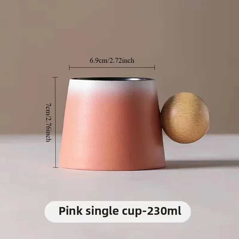Juego de taza de café y platillo de cerámica de diseño creativo, taza personal delicada y de alta gama, taza de té de la tarde con un estilo retro