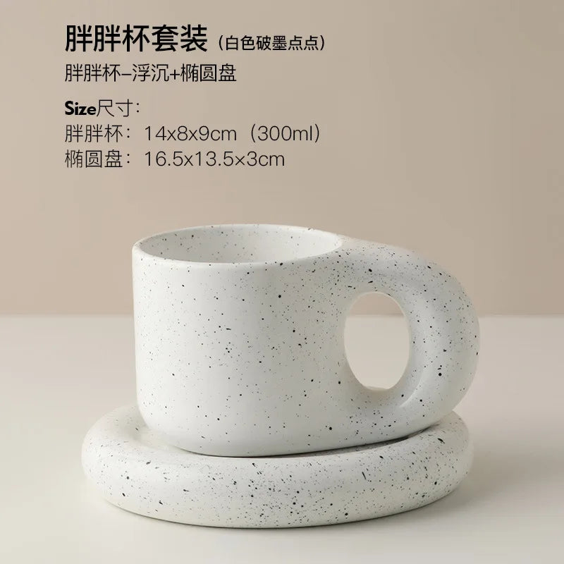 Tazas de cerámica gruesas y coloridas creativas con platillo, taza de café, té de la leche, tazas de oficina, artículos para beber, el mejor regalo de cumpleaños para amigos