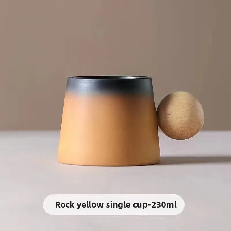 Juego de taza de café y platillo de cerámica de diseño creativo, taza personal delicada y de alta gama, taza de té de la tarde con un estilo retro