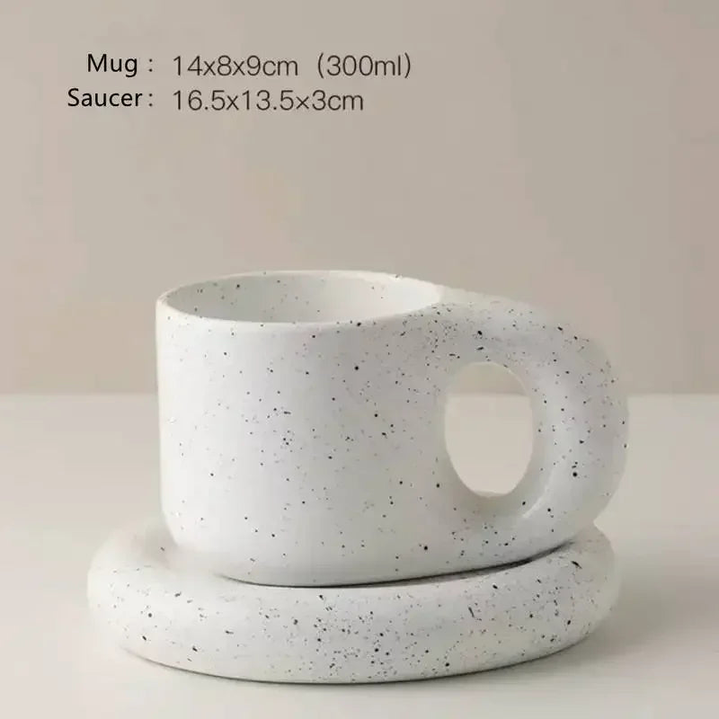 Tazas de cerámica gruesas y coloridas creativas con platillo, taza de café, té de la leche, tazas de oficina, artículos para beber, el mejor regalo de cumpleaños para amigos