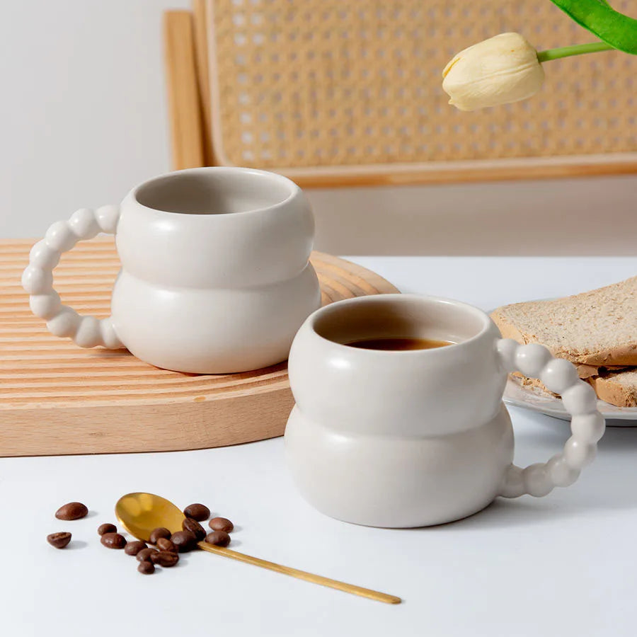 Lindas tazas de cerámica para café    Tazas de café personalizadas sin esmalte y ecológicas con pulido de alta velocidad    Vasos creativos