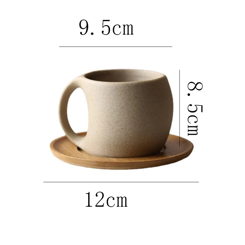 Taza de café de cerámica Vintage, platillo de 220ml para desayuno, leche, avena, bebida, exquisita taza de café para té de la tarde, cumpleaños