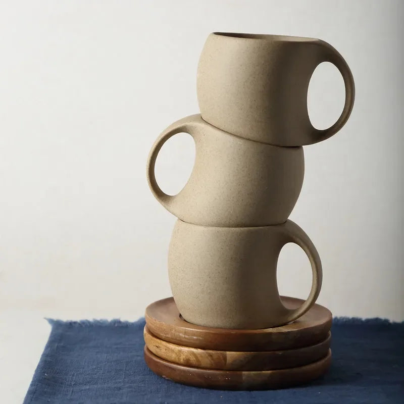 Taza de café de cerámica Vintage, platillo de 220ml para desayuno, leche, avena, bebida, exquisita taza de café para té de la tarde, cumpleaños