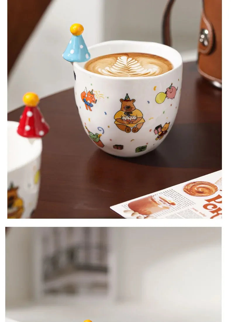 Taza de sombrero creativa, taza de mano bonita, Taza de cerámica, taza de tarifa de alta gama, recuerdos, regalos pequeños, regalos de cumpleaños