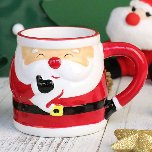 Lo último en popular taza de Papá Noel, caja de regalo de cerámica con dibujos animados en 3D, regalo dibujado a mano, taza creativa, regalo de vacaciones de Navidad