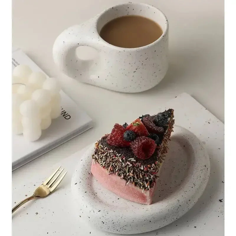 Tazas de cerámica gruesas y coloridas creativas con platillo, taza de café, té de la leche, tazas de oficina, artículos para beber, el mejor regalo de cumpleaños para amigos