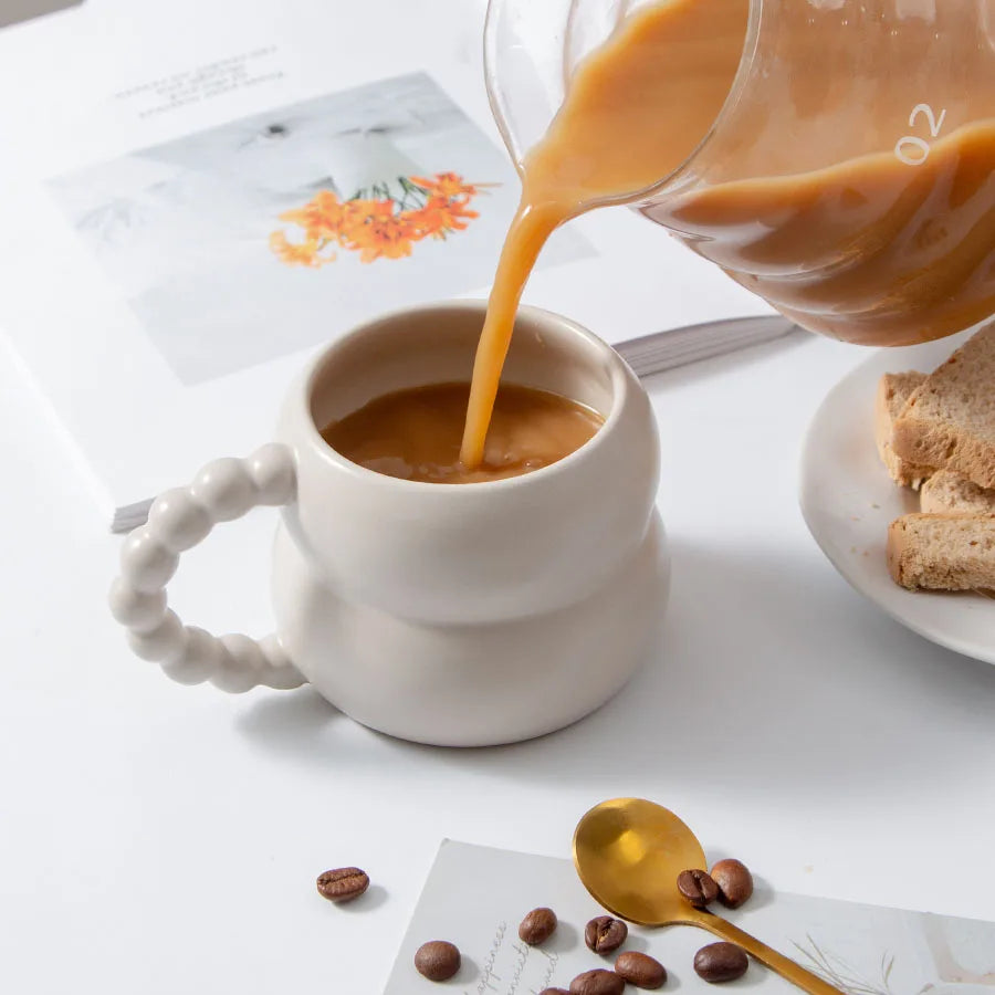 Lindas tazas de cerámica para café    Tazas de café personalizadas sin esmalte y ecológicas con pulido de alta velocidad    Vasos creativos
