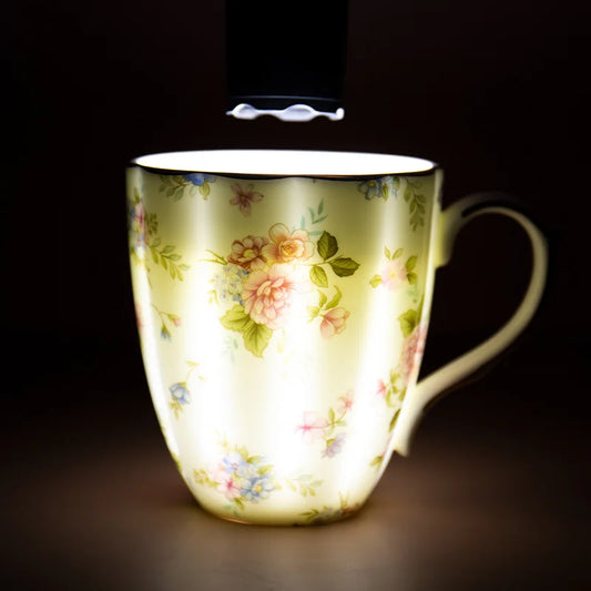 Taza de cerámica para café, leche, bebida Floral, agua, regalo de negocios, hueso creativo, China, taza elegante para el hogar, taza de desayuno para beber