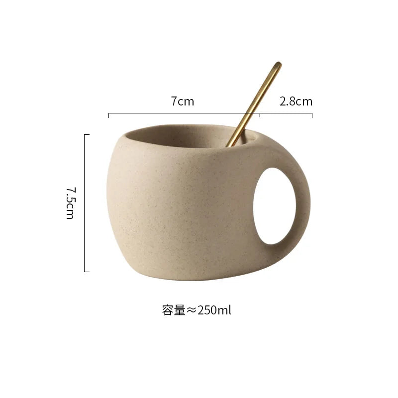 Taza de café de cerámica Vintage, platillo de 220ml para desayuno, leche, avena, bebida, exquisita taza de café para té de la tarde, cumpleaños