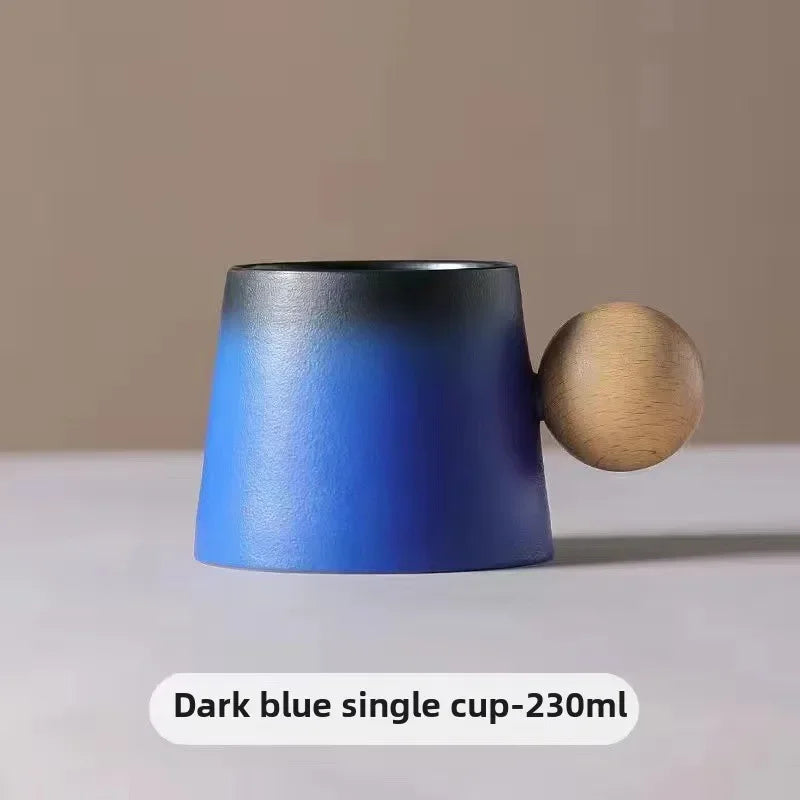 Juego de taza de café y platillo de cerámica de diseño creativo, taza personal delicada y de alta gama, taza de té de la tarde con un estilo retro