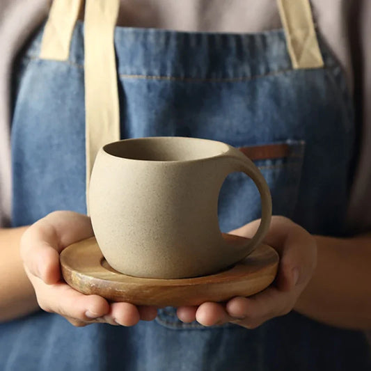 Taza de café de cerámica Vintage, platillo de 220ml para desayuno, leche, avena, bebida, exquisita taza de café para té de la tarde, cumpleaños