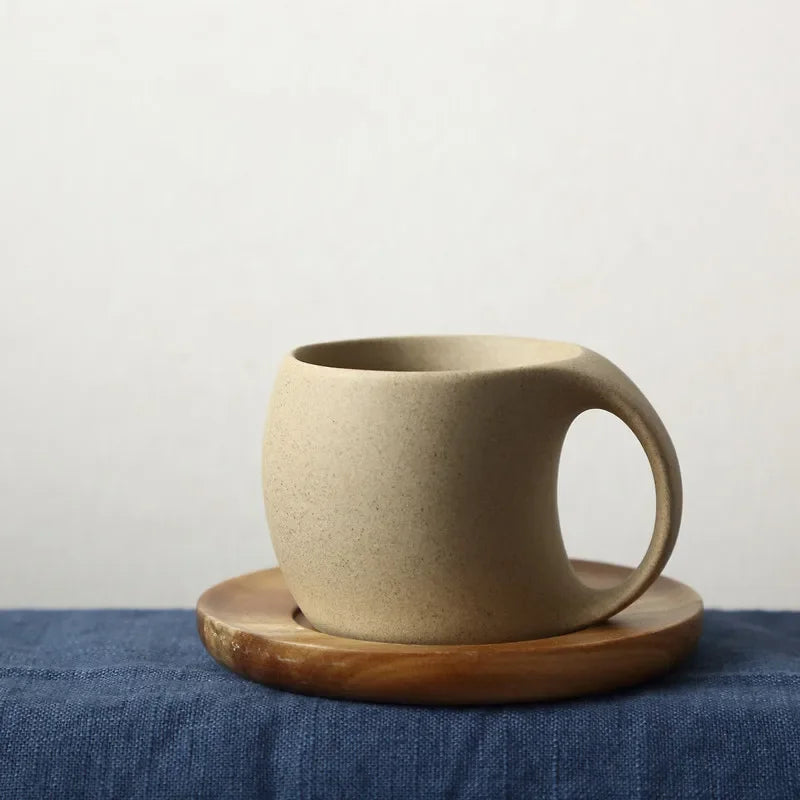Taza de café de cerámica Vintage, platillo de 220ml para desayuno, leche, avena, bebida, exquisita taza de café para té de la tarde, cumpleaños
