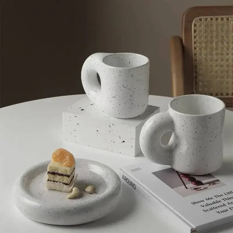 Tazas de cerámica gruesas y coloridas creativas con platillo, taza de café, té de la leche, tazas de oficina, artículos para beber, el mejor regalo de cumpleaños para amigos