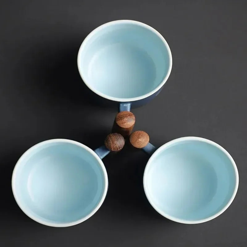 Taza de café exquisita hecha a mano creativa, taza de café Vintage con mango de madera, tazas, tazas, vasos, cocina, comedor, Bar, hogar