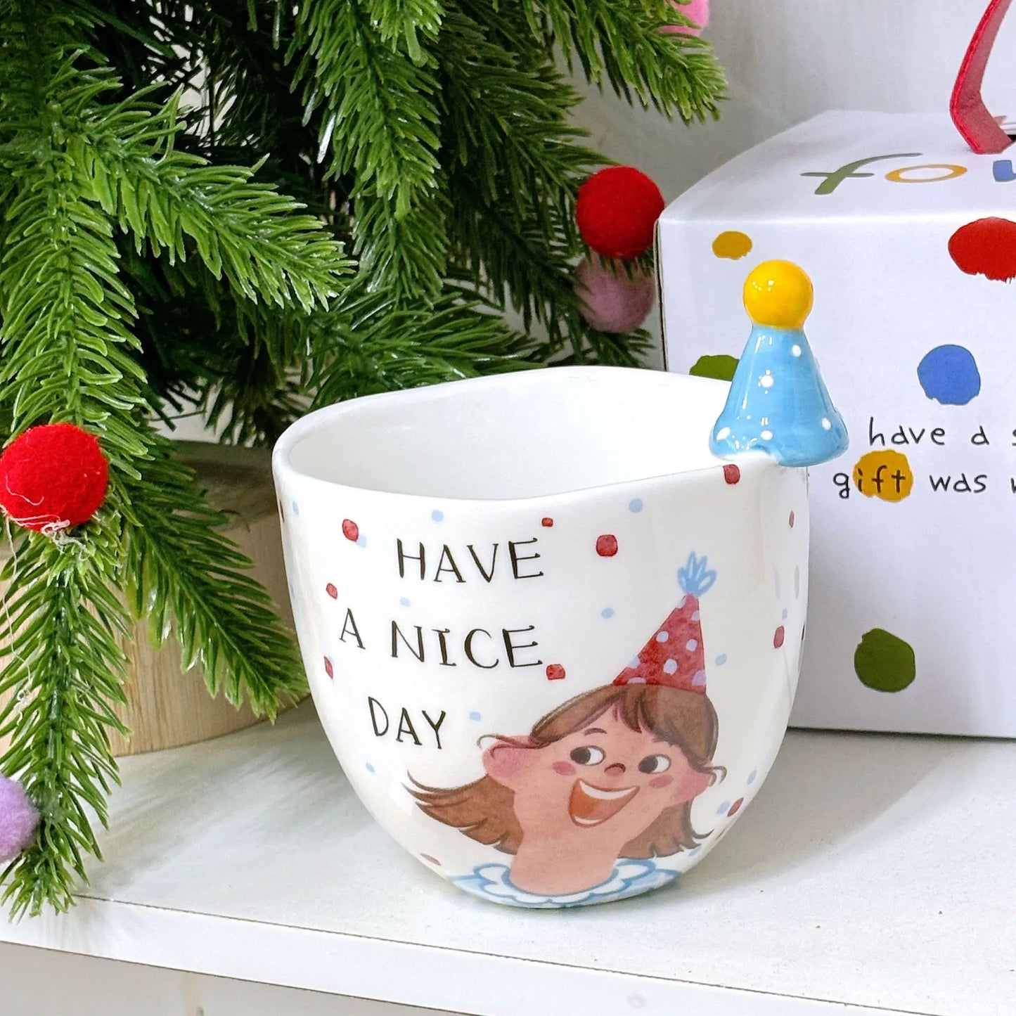 Taza de sombrero creativa, taza de mano bonita, Taza de cerámica, taza de tarifa de alta gama, recuerdos, regalos pequeños, regalos de cumpleaños