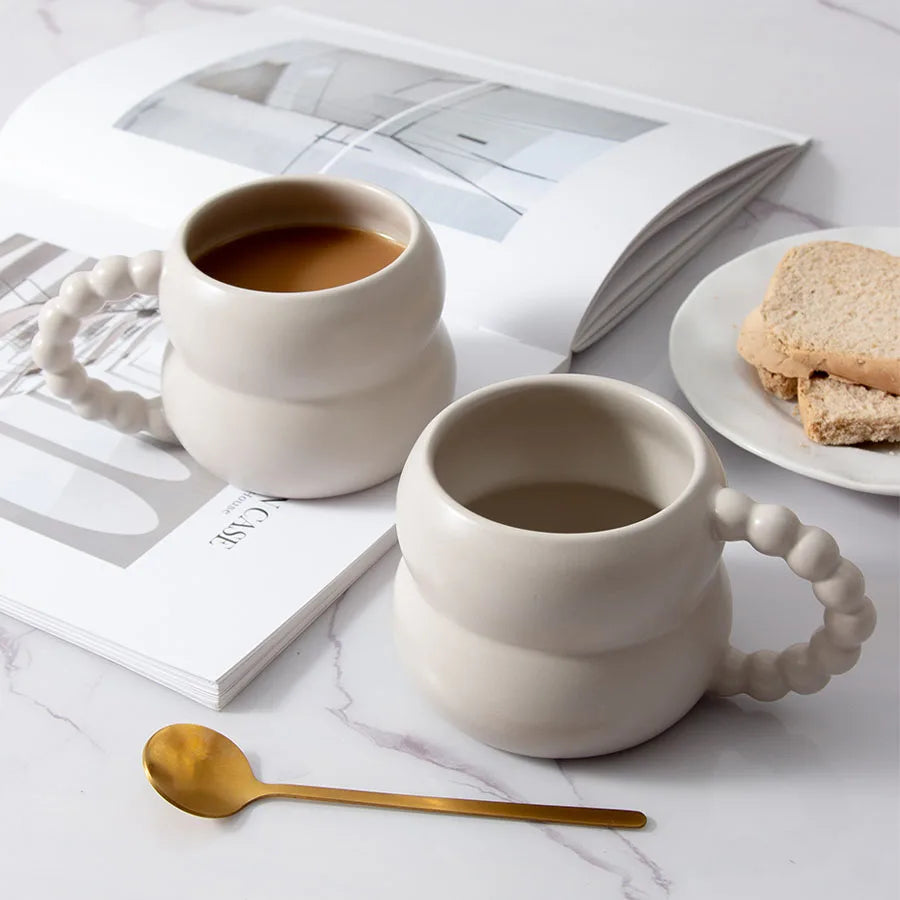 Lindas tazas de cerámica para café    Tazas de café personalizadas sin esmalte y ecológicas con pulido de alta velocidad    Vasos creativos