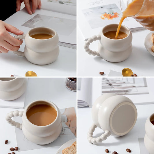 Lindas tazas de cerámica para café    Tazas de café personalizadas sin esmalte y ecológicas con pulido de alta velocidad    Vasos creativos