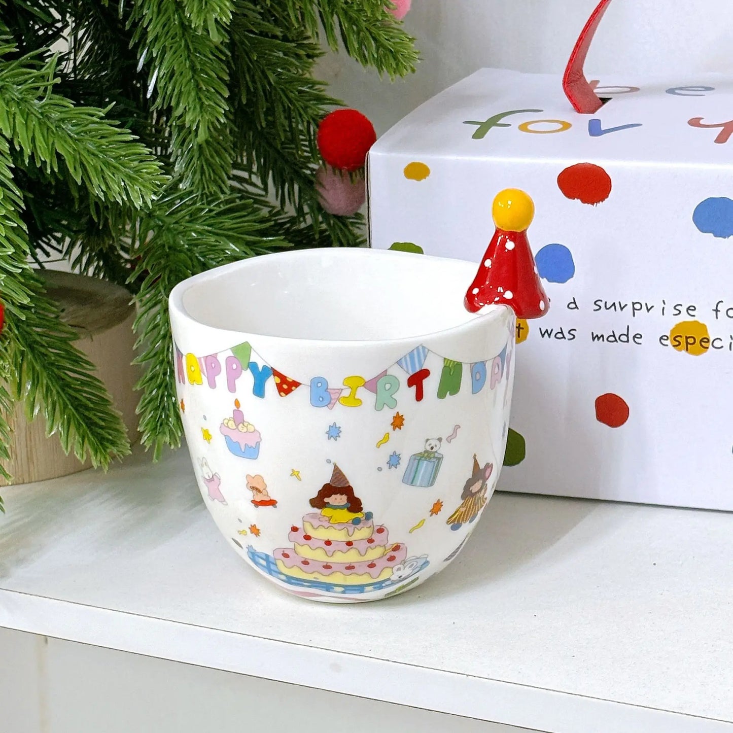 Taza de sombrero creativa, taza de mano bonita, Taza de cerámica, taza de tarifa de alta gama, recuerdos, regalos pequeños, regalos de cumpleaños