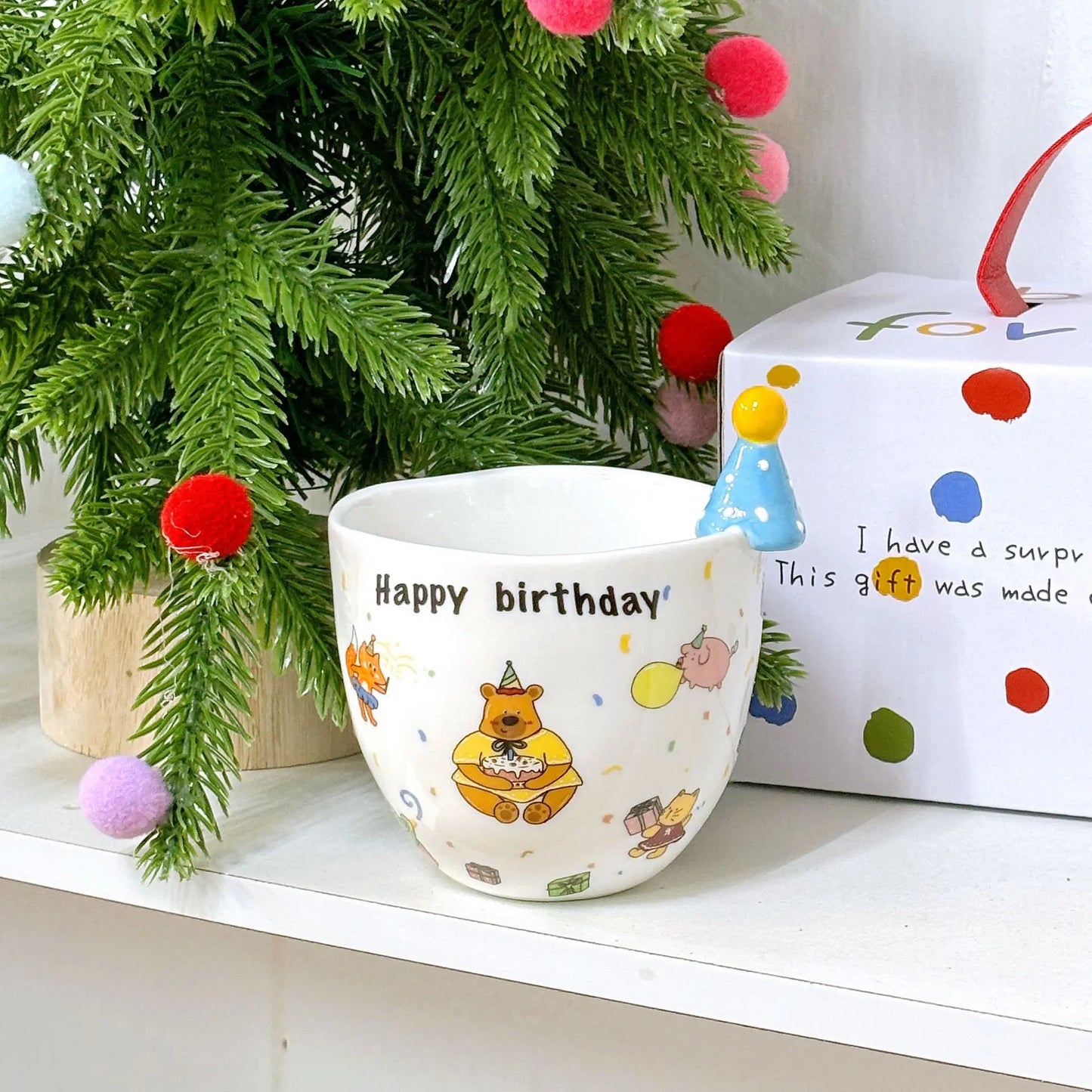 Taza de sombrero creativa, taza de mano bonita, Taza de cerámica, taza de tarifa de alta gama, recuerdos, regalos pequeños, regalos de cumpleaños